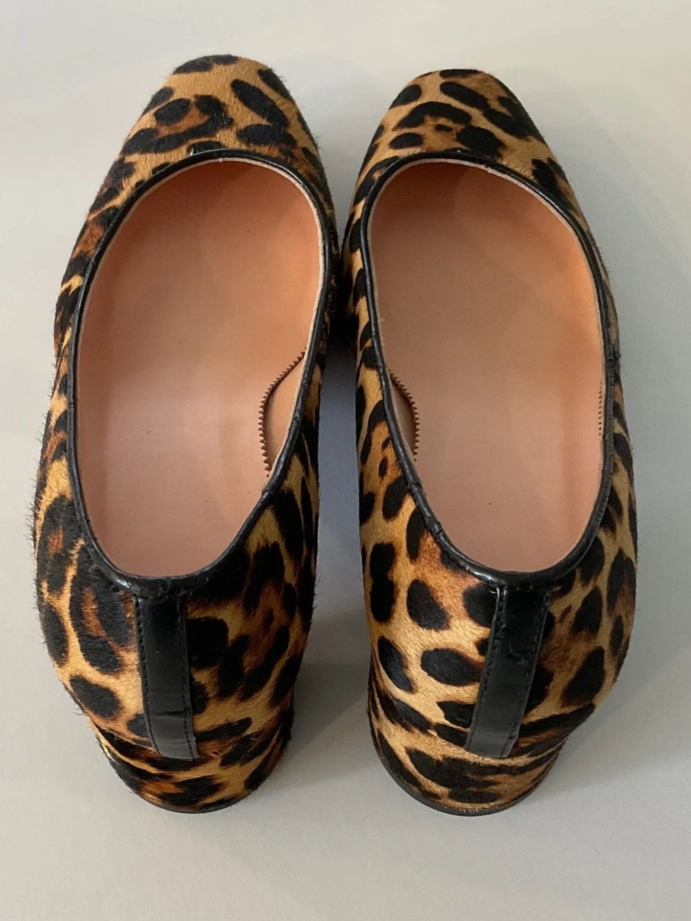 J.CREW Calf Hair Block Heel Pumps in Animal Print Black Tan Size 9.5 LIKE NEW